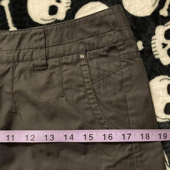 DE.CORP Dark cocoa brown 100% cotton a-line skirt Y2K utilitarian SMALL MEDIUM - Picture 9 of 15